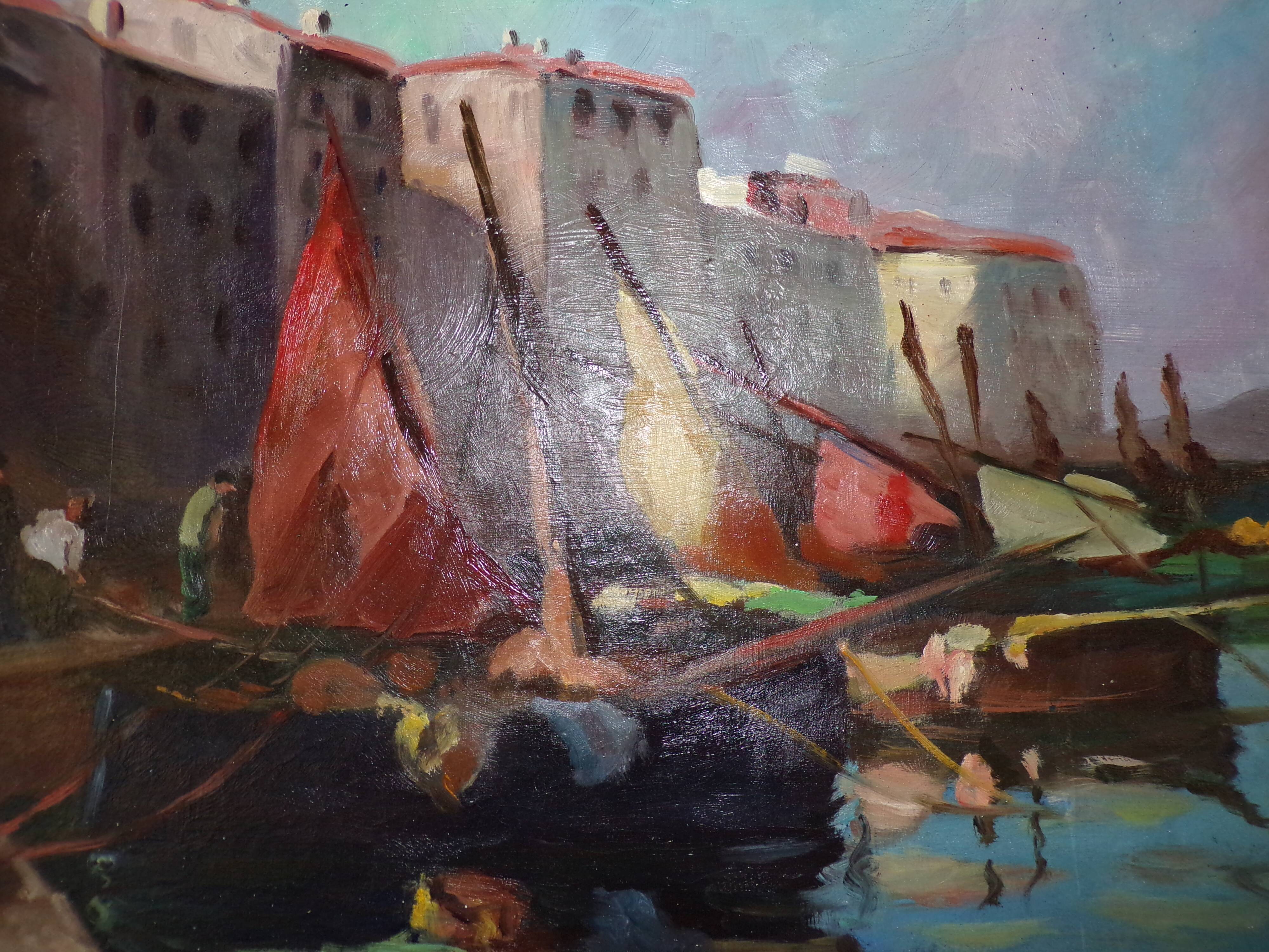 Signed oil on sea canvas