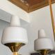 Vintage opaline golden chandelier