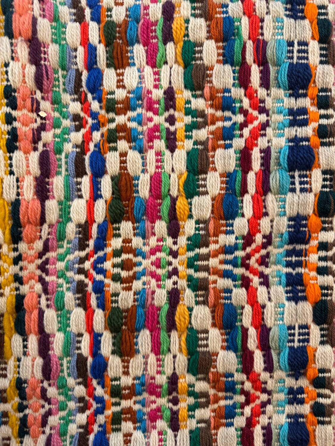 Multicoloured vintage wool rug 150x187 cm, 1970s