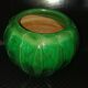 Green ceramic vase with moiré effect, circa 1930