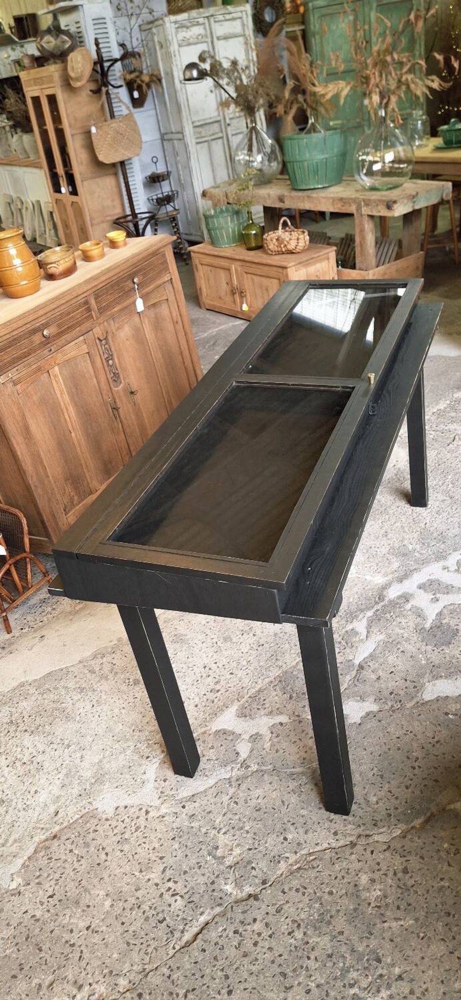 Antique display cabinet on legs