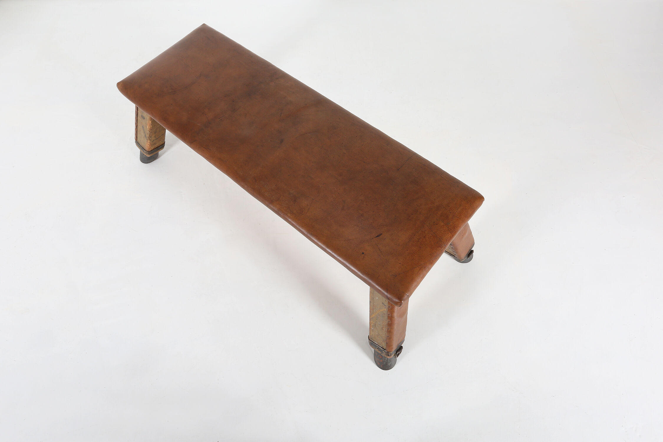 Industrial leather bench ca.1920