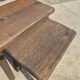 Set 3 nesting tables oak high legs 1970s dark brutalist