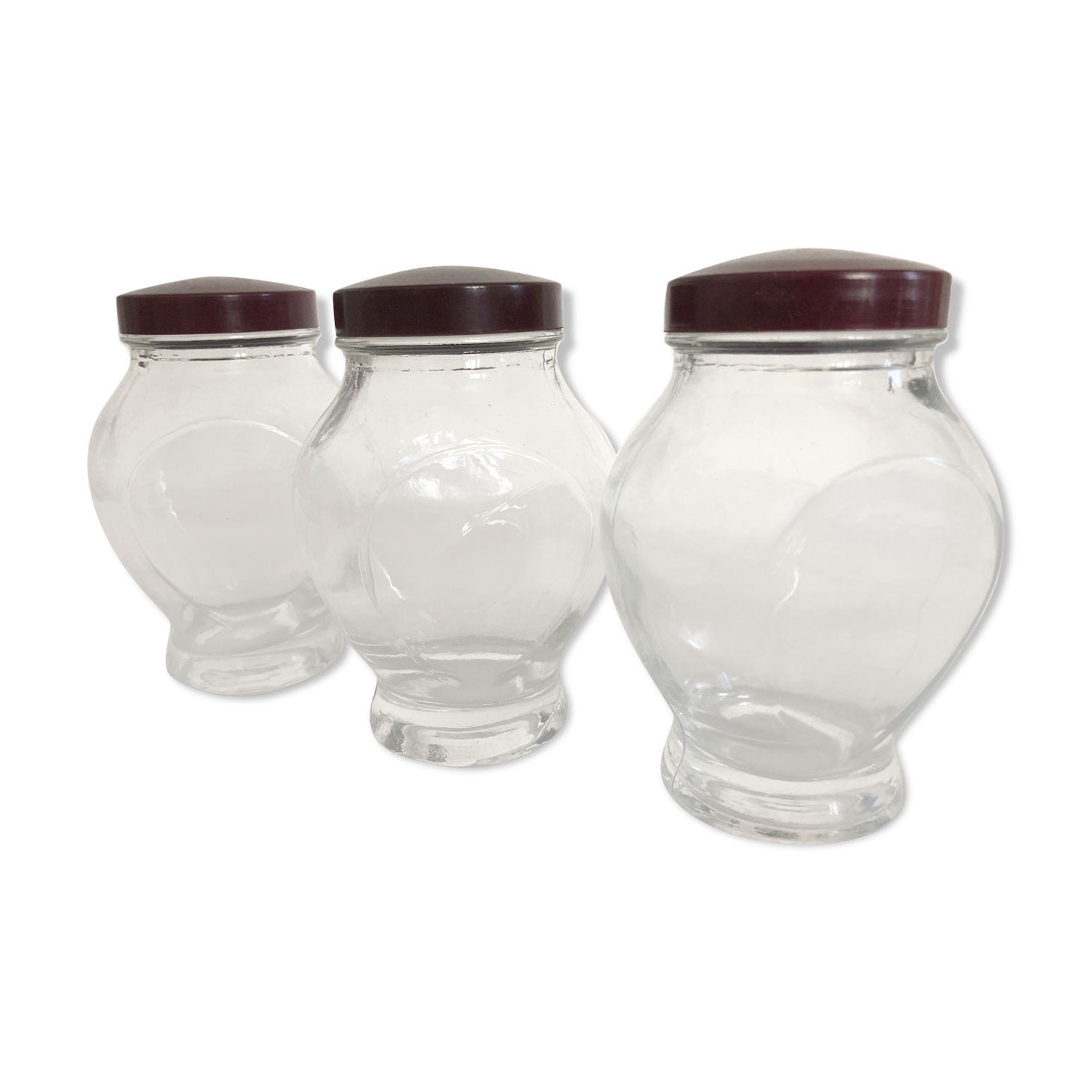Trio de bocaux à épices, bouchon bakelite