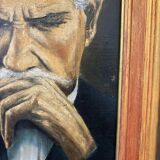 Peinture portrait docteur a.schweitzer