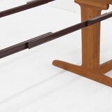 Vintage Danish round extendable dining table solid teak Langeskov möbelfabrik