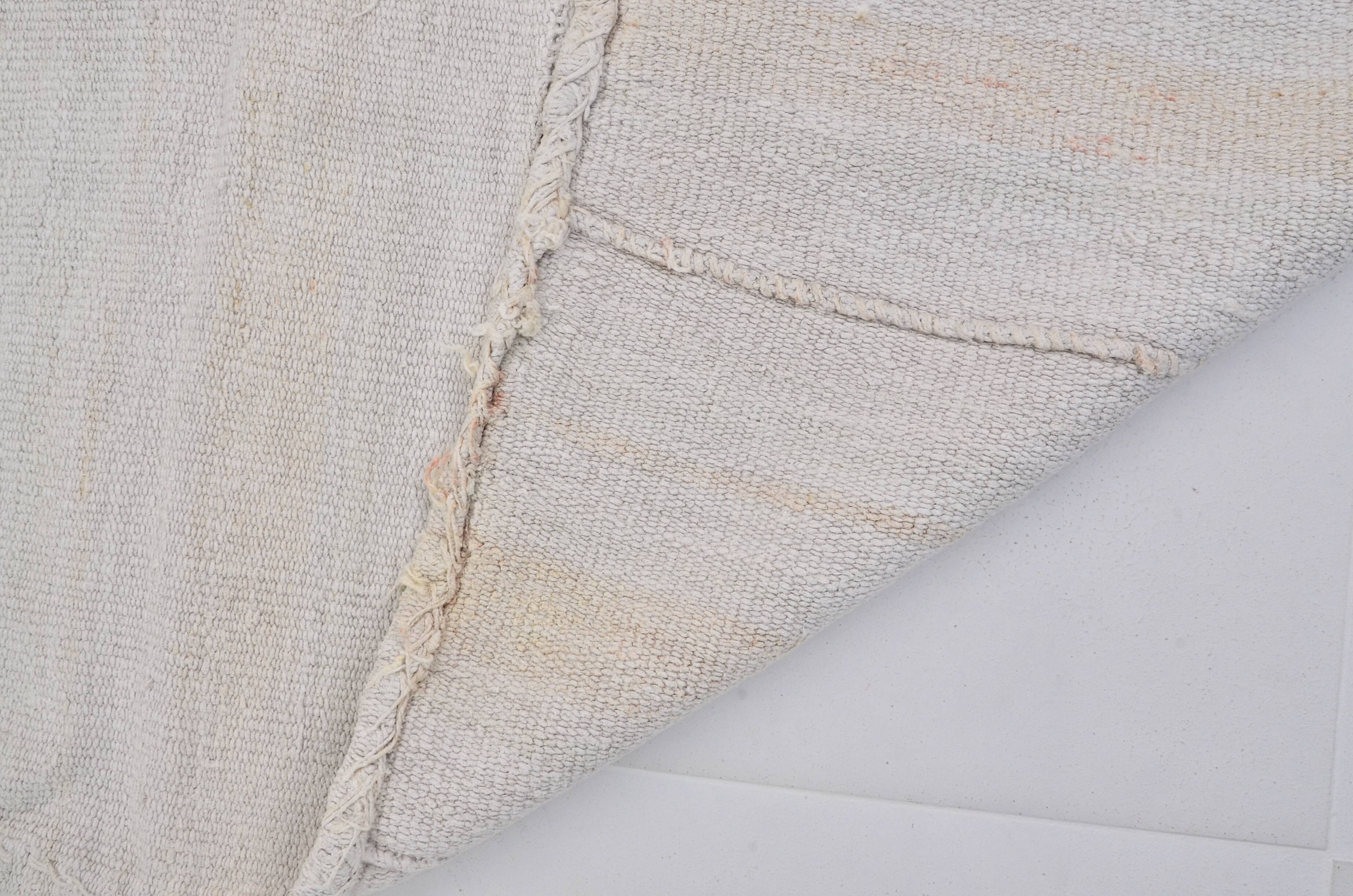 White Anatolian Handwoven Hemp Rug sku 3653