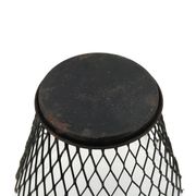 Black mesh metal cache pot in the style of Mathieu Matégot, 1950s.