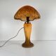 Orange speckled glass mushroom lamp, Massive, Belgium 1970.
