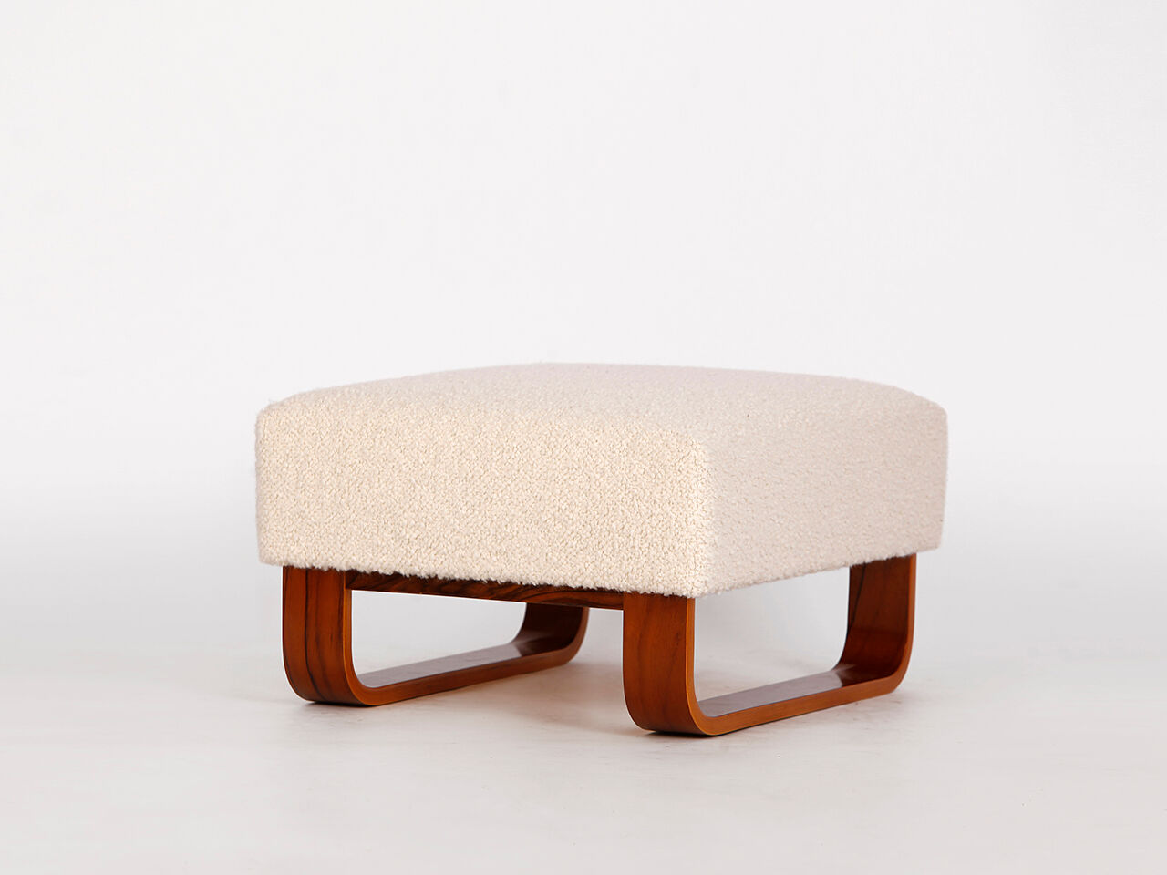 Boucle Bench Stool Footstool, 1960s