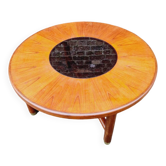 G-plan table with smoked glass, signed vintage.