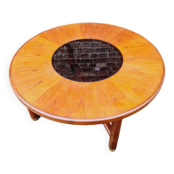 G-plan table with smoked glass, signed vintage.