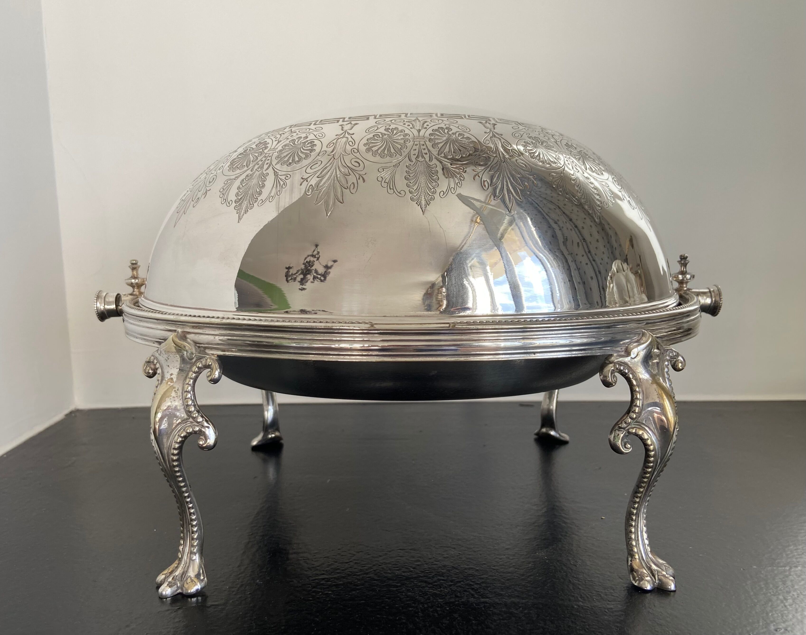 Oval bell old silver metal