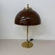 Vintage Mushroom table lamp with gold metal base , 1970s