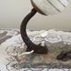 French Art Deco Table Lamp – Kneeling Girl with Dog & Clichy Glass Shade