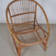 Vintage armchair basket or rattan shell 1960