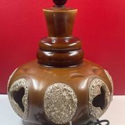 VINTAGE 1960'S CERAMIC FLOOR OR TABLE LAMP WITH FEATHERS WEST GERMANY 60S 1960S