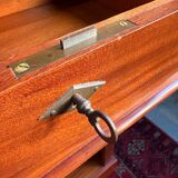 Wooden writing desk with storage, vintage 1950s.