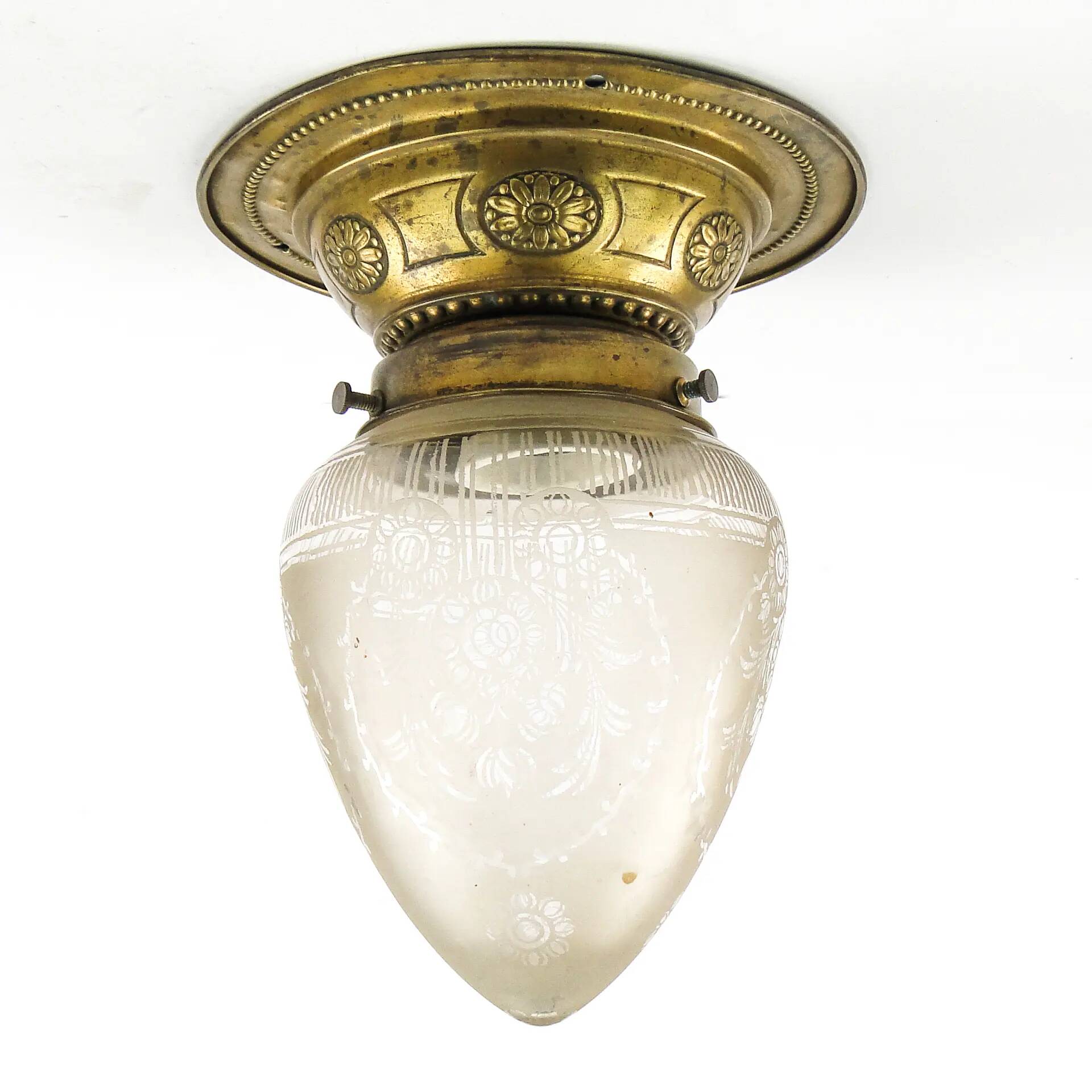 Ceiling lamp, Art Nouveau, frosted glass, Austria, 1930s