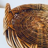 Large round wicker tray