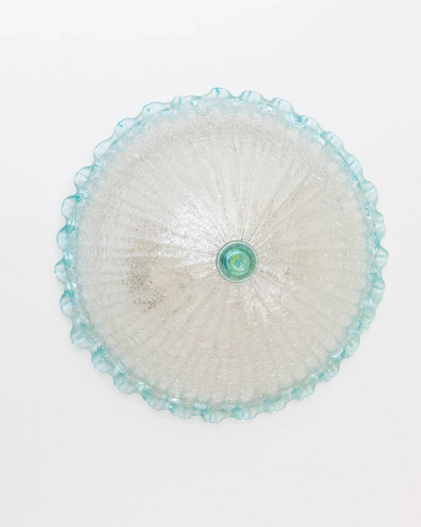 Vintage ceiling light Barovier e Toso - clear light blue glass with structure - Hollywood Regency - Mid Century Italy 1960s - Lighting