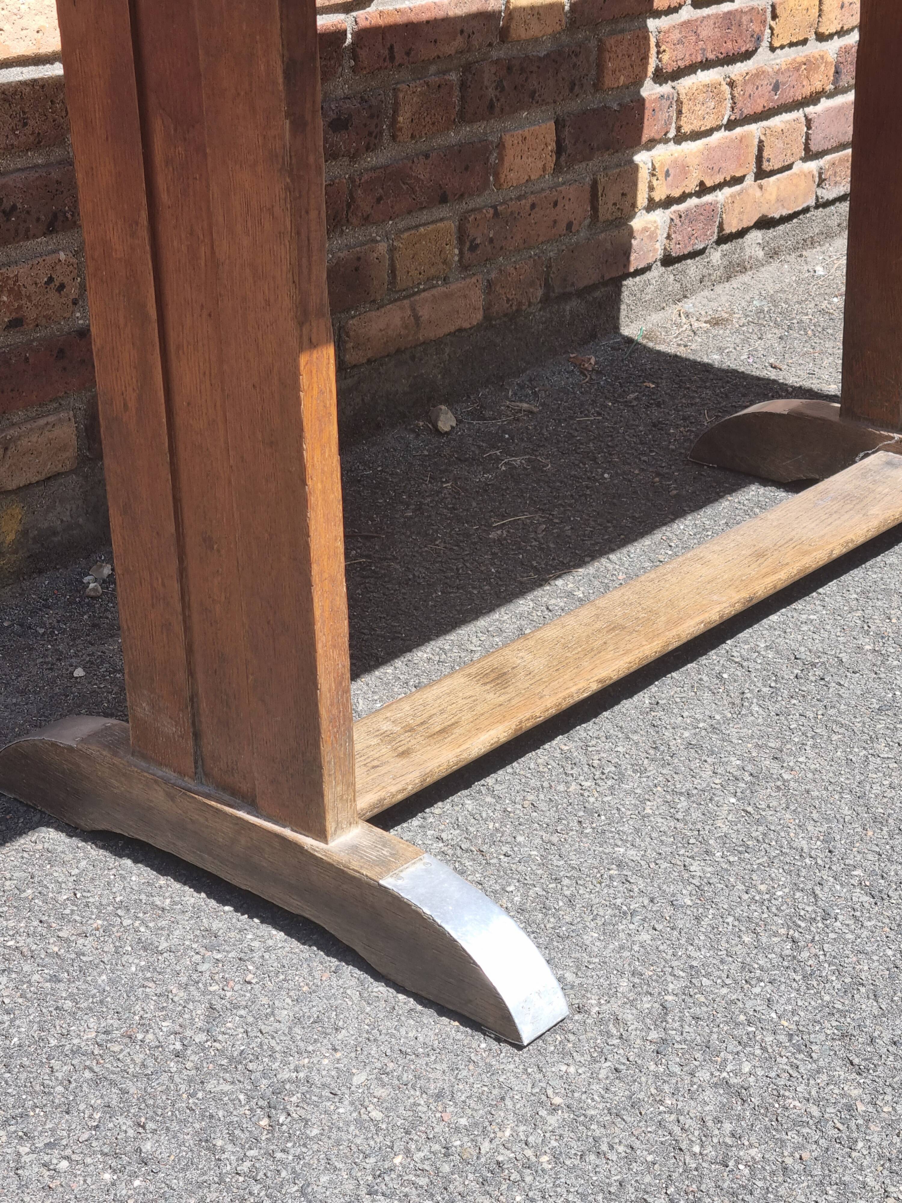 Art Deco dining table in oak with a pearlescent laminate top, 145x60 cm.