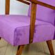Vintage loft armchair purple velvet - 2 pieces available