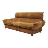 Brown velvet sofa, Italian design, 1970s, manufacturer: Dall'Oca