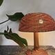 XXL mushroom lamp in woven rattan from the 70s
