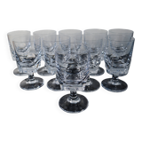 10 verres à vin rouge anciens en cristal de Sèvres modèle Arezzo