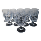 10 verres à vin rouge anciens en cristal de Sèvres modèle Arezzo