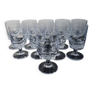 10 Antique red wine glasses in Sèvres Crystal Arezzo model