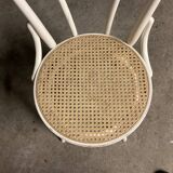 Chaise blanche bistrot siège canné