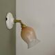 Vintage tulip wall lamp in pink and white glass