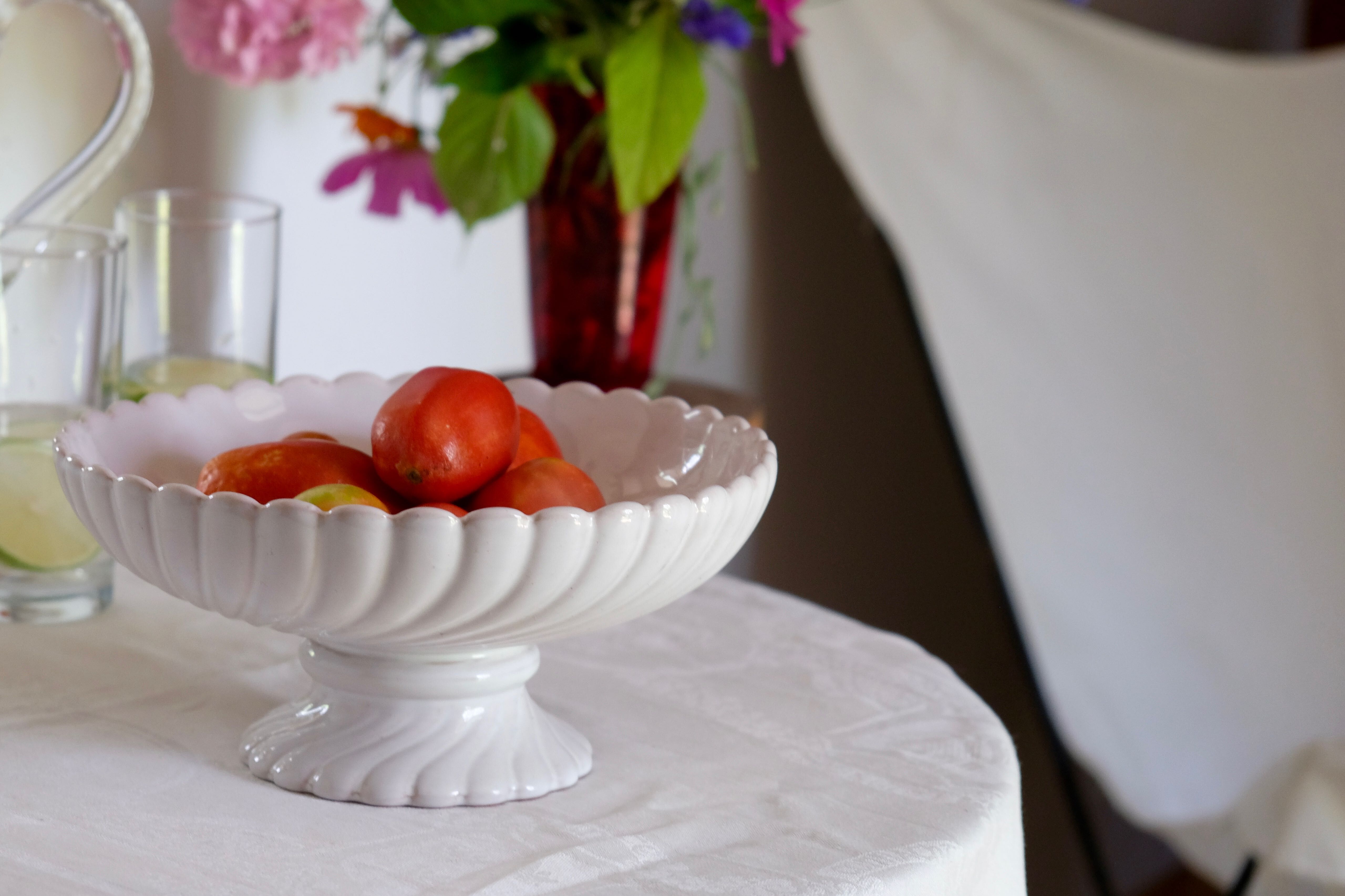 Old white sted fruit cup Lallier Moutiers