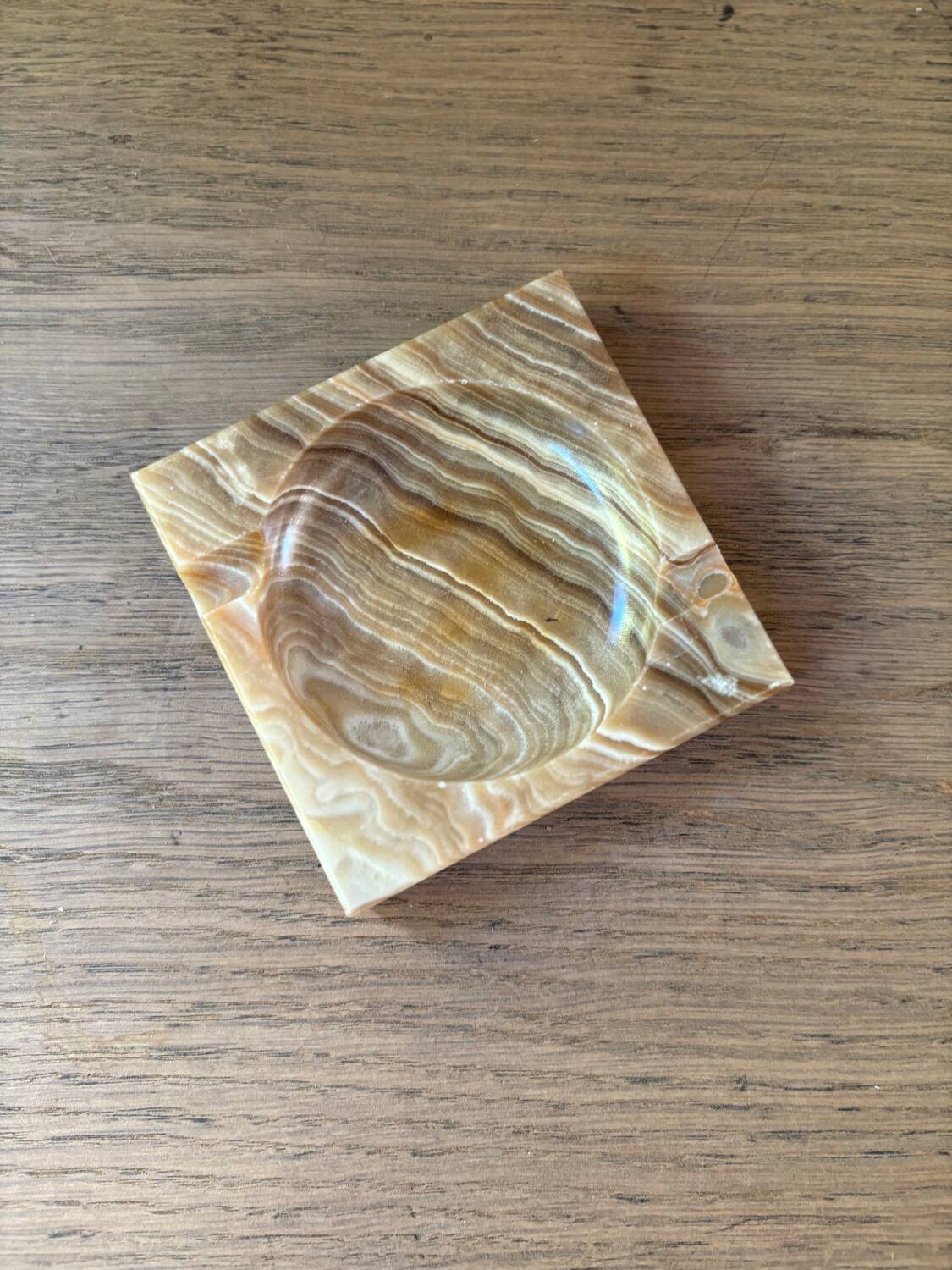 vintage quartz stone ashtray
