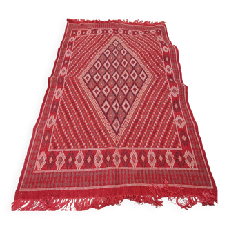 Tapis margoum rouge tissé mains
