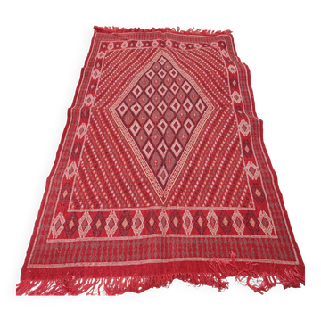 Tapis margoum rouge tissé mains
