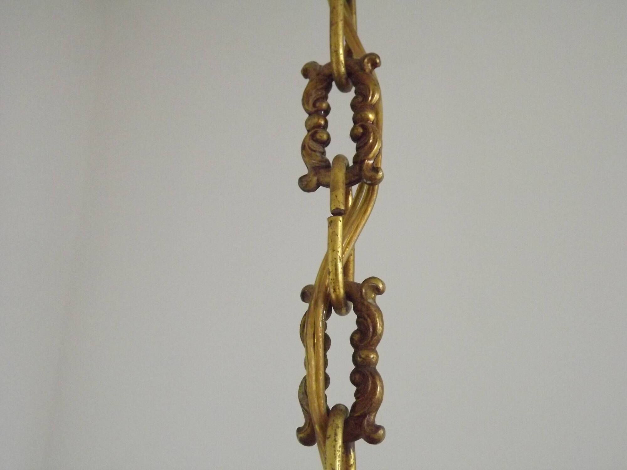 Large Antique French Art Nouveau Acanthus 6-Light Bronze Cage Candlestick