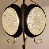 1960s glass brass pendant, frivolous lantern lamp
