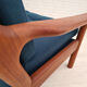 Canapé scandinave entièrement rénové, années 70, laine de meubles, teck