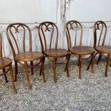 Lot Series of 6 art nouveau bentwood bistro chairs