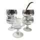 Lot de 5 coupes à glace à fruits en cristal finement taillé de 2 motifs épis de blé dépolis
