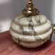 Pair of vintage marbled opaline globe wall lights