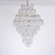 Huge Vintage Italian Chandelier with White Murano Glass Discs