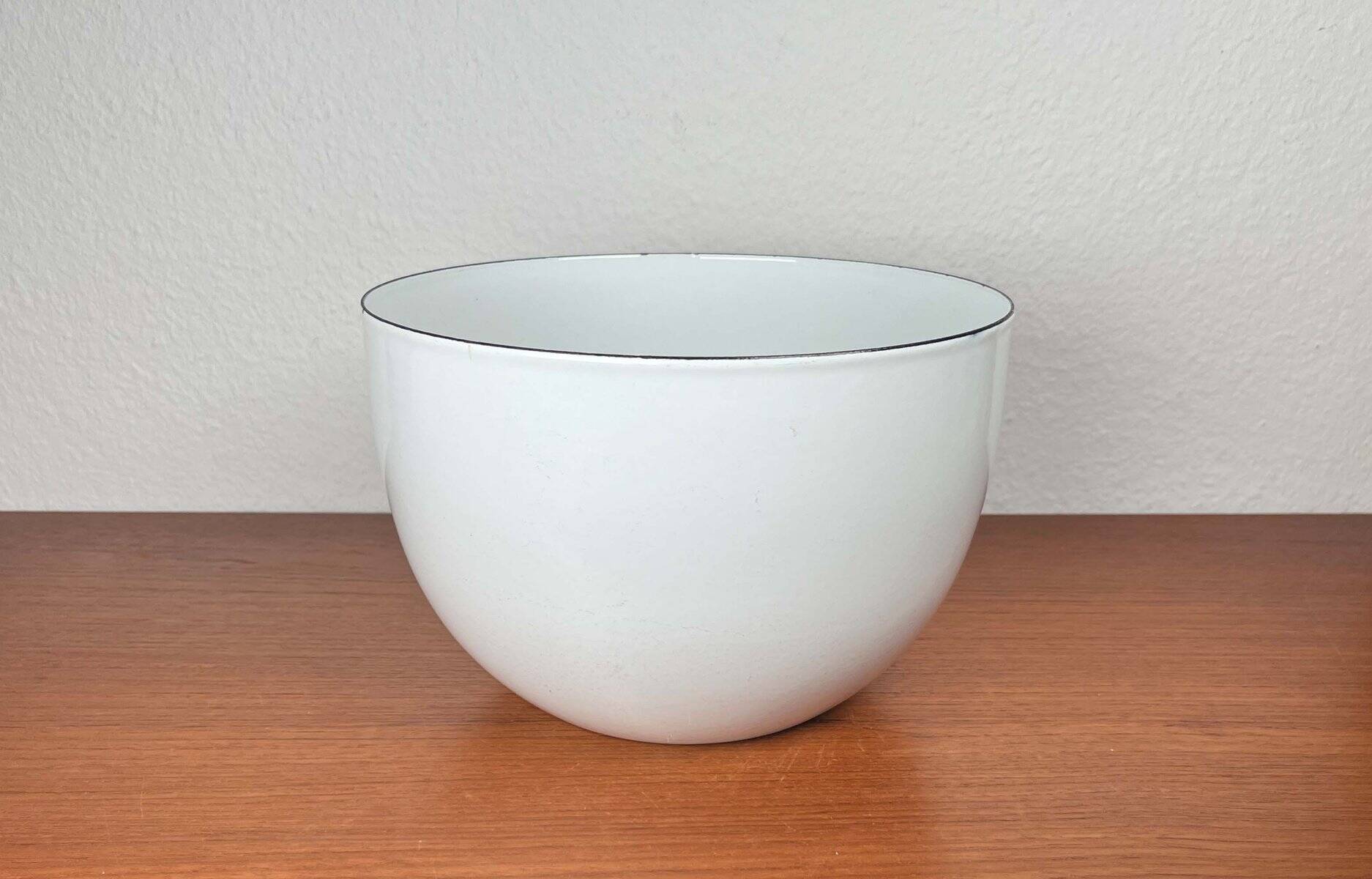 Mid-Century Modern Danish Large White Enamel Bowl, 1960s