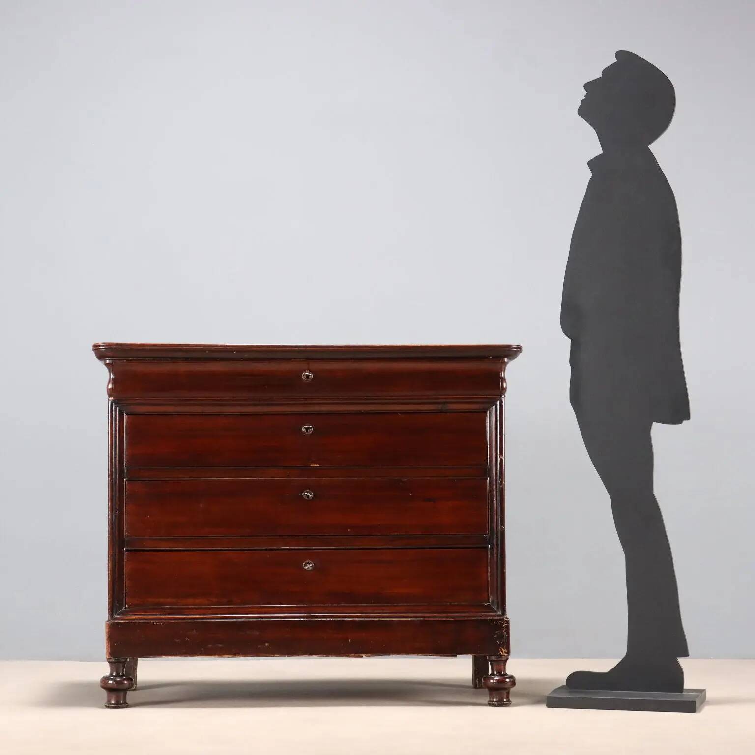 Antique Louis-Philippe walnut commode, 19th century