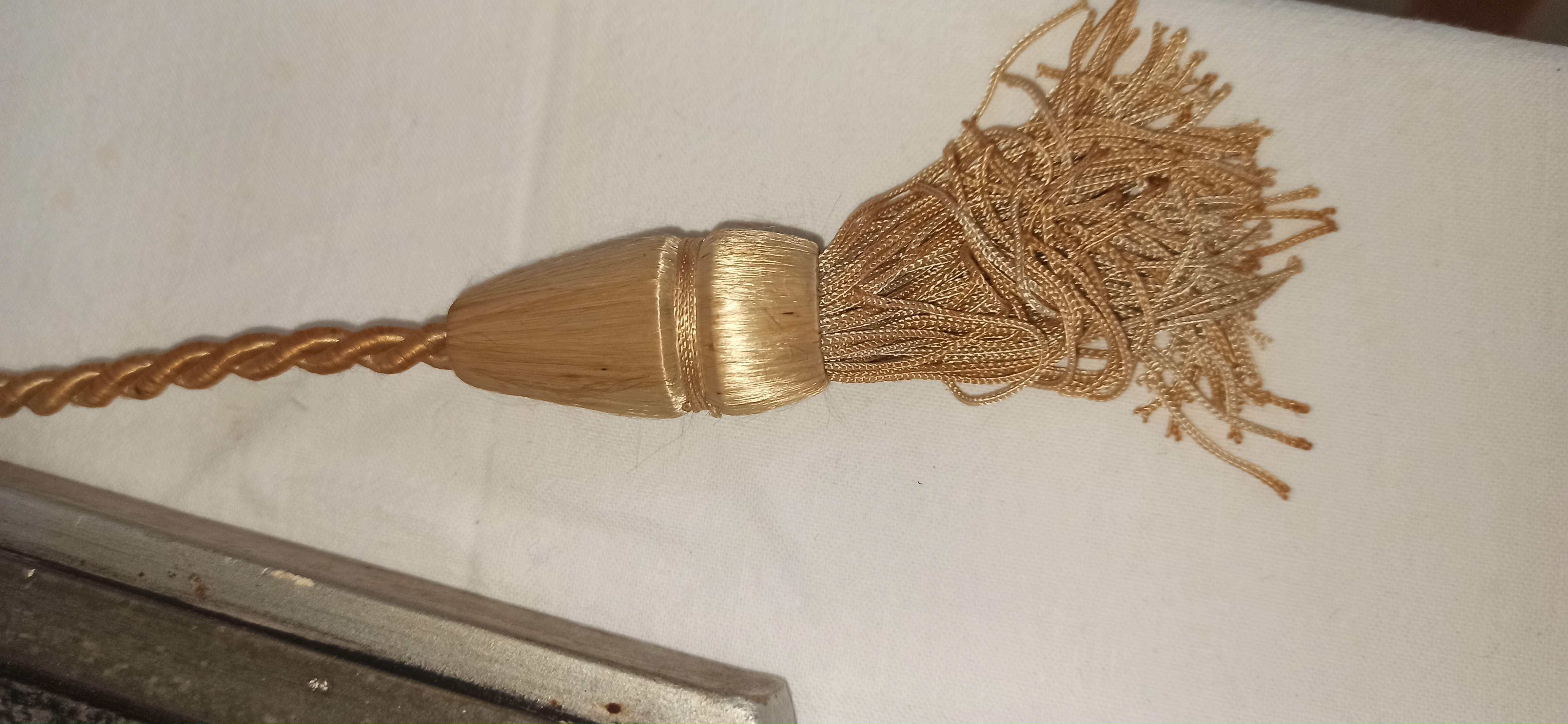 Mirror art deco grey silver pom pom rope