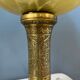 Antique art deco glass lamp with bronze base