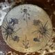 Ceramic plate signed by Marie-Madeleine Jolly – thistle decoration – year